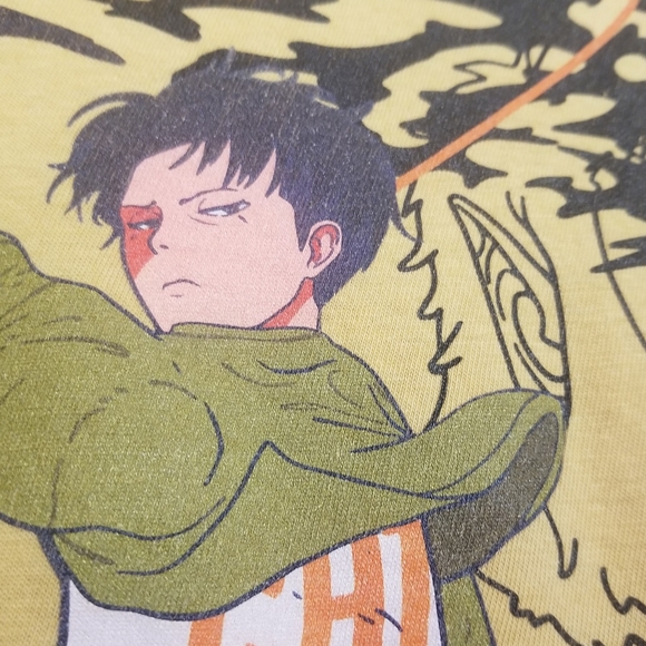 SOLD | Catori Levi Attack on Titan Urban Streetwear Anime Yellow Shirt - Picture 8 of 9